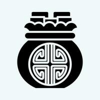 Icon Money Bag. related to Chinese New Year symbol. glyph style. simple design editable vector