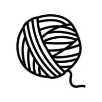 pelota hilo tejido de punto lana línea icono vector ilustración