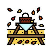 autumn picnic season color icon vector illustration