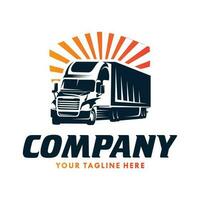 camión empresa transporte logo ilustración vector