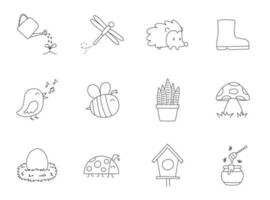 Hand Drawn Doodle Spring Elements vector