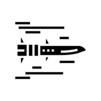hipersónico misiles futuro tecnología glifo icono vector ilustración