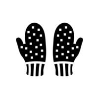 mittens knitting wool glyph icon vector illustration