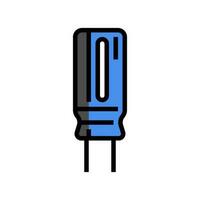 electrolytic capacitor electronic component color icon vector illustration