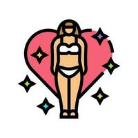 body positivity feminism woman color icon vector illustration