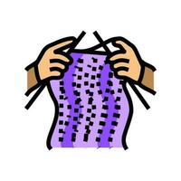 knitting hands knitting wool color icon vector illustration