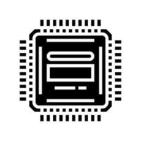 microcontroller electronic component glyph icon vector illustration