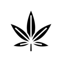 cannabis plant leaf weed hemp glyph icon vector illustration