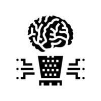 human brain simulation future technology glyph icon vector illustration