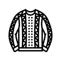 sweater knitting wool line icon vector illustration