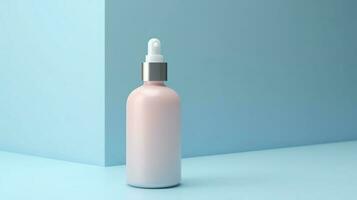 Skincare glass bottle mockup. Serum Bottle Packaging photo