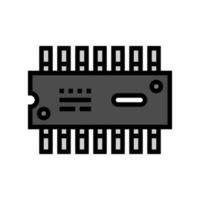 ic chip electronic component color icon vector illustration