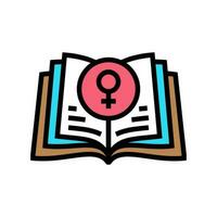 feminist literature feminism woman color icon vector illustration