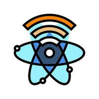 quantum internet future technology color icon vector illustration