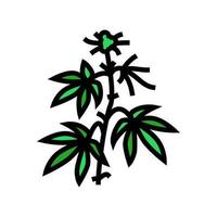 cannabis plant green color icon vector illustration