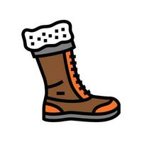 winter boots season color icon vector illustration