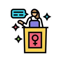 feminist activist feminism woman color icon vector illustration