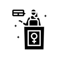 feminist activist feminism woman glyph icon vector illustration