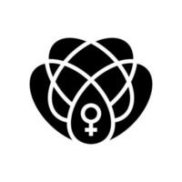 interseccional feminismo mujer glifo icono vector ilustración