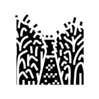 maíz laberinto otoño temporada glifo icono vector ilustración