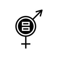 género igualdad feminismo mujer glifo icono vector ilustración