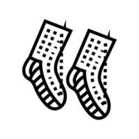 socks knitting wool line icon vector illustration