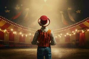 Circus tent arena performer. Generate Ai photo