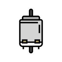 dc motor electronic component color icon vector illustration