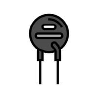 thermistor electronic component color icon vector illustration