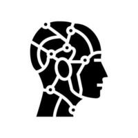 human like ai future technology glyph icon vector illustration