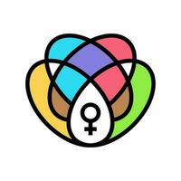 intersectional feminism woman color icon vector illustration