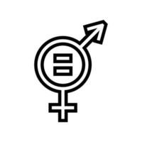 gender equality feminism woman line icon vector illustration