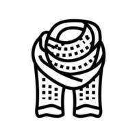 scarf knitting wool line icon vector illustration