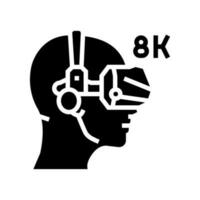 8k virtual reality headset future technology glyph icon vector illustration