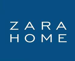 Zara Home Brand Logo White Symbol Clothes Design Icon Abstract Vector Illustration With Blue Background