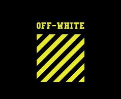 Off-White Symbol With Name Yellow Logo Clothes Design Icon Abstract Vector Illustration With Black Background