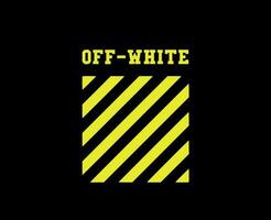 Off-White Symbol With Name Yellow Logo Clothes Design Icon Abstract Vector Illustration With Black Background