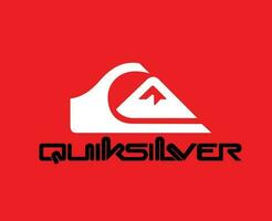 Quiksilver Brand Logo With Name Symbol Clothes Design Abstract Icon Vector Illustration With Red Background