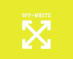 Off-White Symbol Logo With Name White Clothes Design Icon Abstract Vector Illustration With Yellow Background