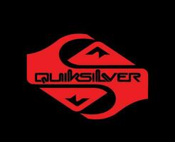 Quiksilver Symbol Brand Clothes With Name Red Logo Design Icon Abstract Vector Illustration With Black Background