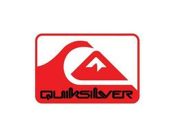 Quiksilver símbolo marca ropa logo con nombre diseño icono resumen vector ilustración