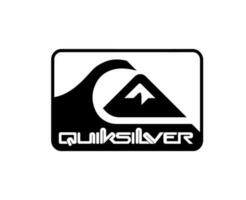 Quiksilver símbolo marca ropa logo con nombre negro diseño icono resumen vector ilustración