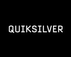 Quiksilver símbolo marca ropa nombre blanco logo diseño icono resumen vector ilustración con negro antecedentes