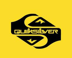 Quiksilver Brand Symbol Clothes With Name Black Logo Design Icon Abstract Vector Illustration With Yellow Background