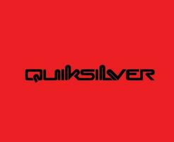 Quiksilver Brand Logo Name Black Symbol Clothes Design Icon Abstract Vector Illustration With Red Background