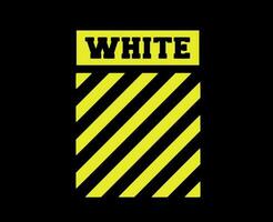 Off-White Symbol Clothes Logo Yellow Design Icon Abstract Vector Illustration With Black Background