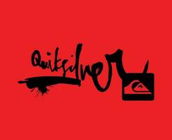 Quiksilver Symbol Brand Black Logo Clothes Design Icon Abstract Vector Illustration With Red Background