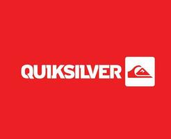 Quiksilver símbolo marca ropa logo blanco diseño icono resumen vector ilustración con rojo antecedentes