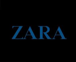 Zara Brand Logo Blue Symbol Clothes Design Icon Abstract Vector Illustration With Black Background