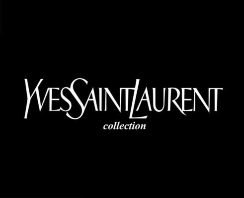 Ysl Brand Logo Brown Symbol Yves Saint Laurent Clothes Design Icon Abstract  Vector Illustration With Black Background 24131423 Vector Art at Vecteezy